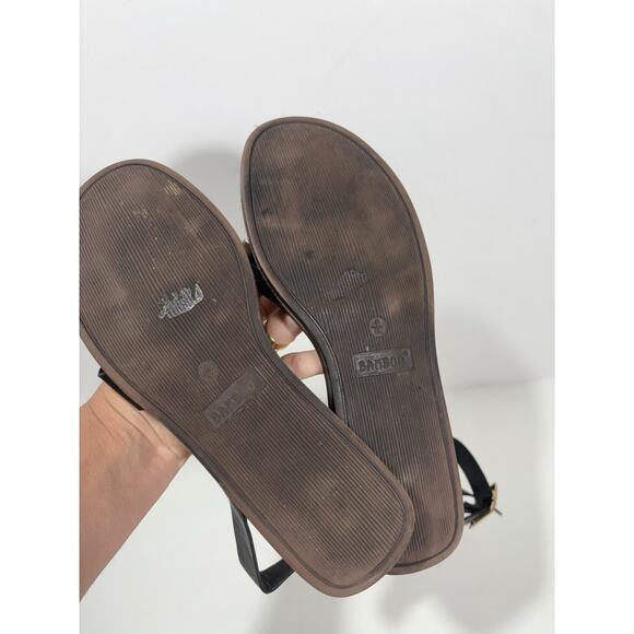 Bamboo‎ Womens Black Gladiator Sandals Sz 6 Cross Strap Flats Open Toe Sandal - Picture 4 of 6